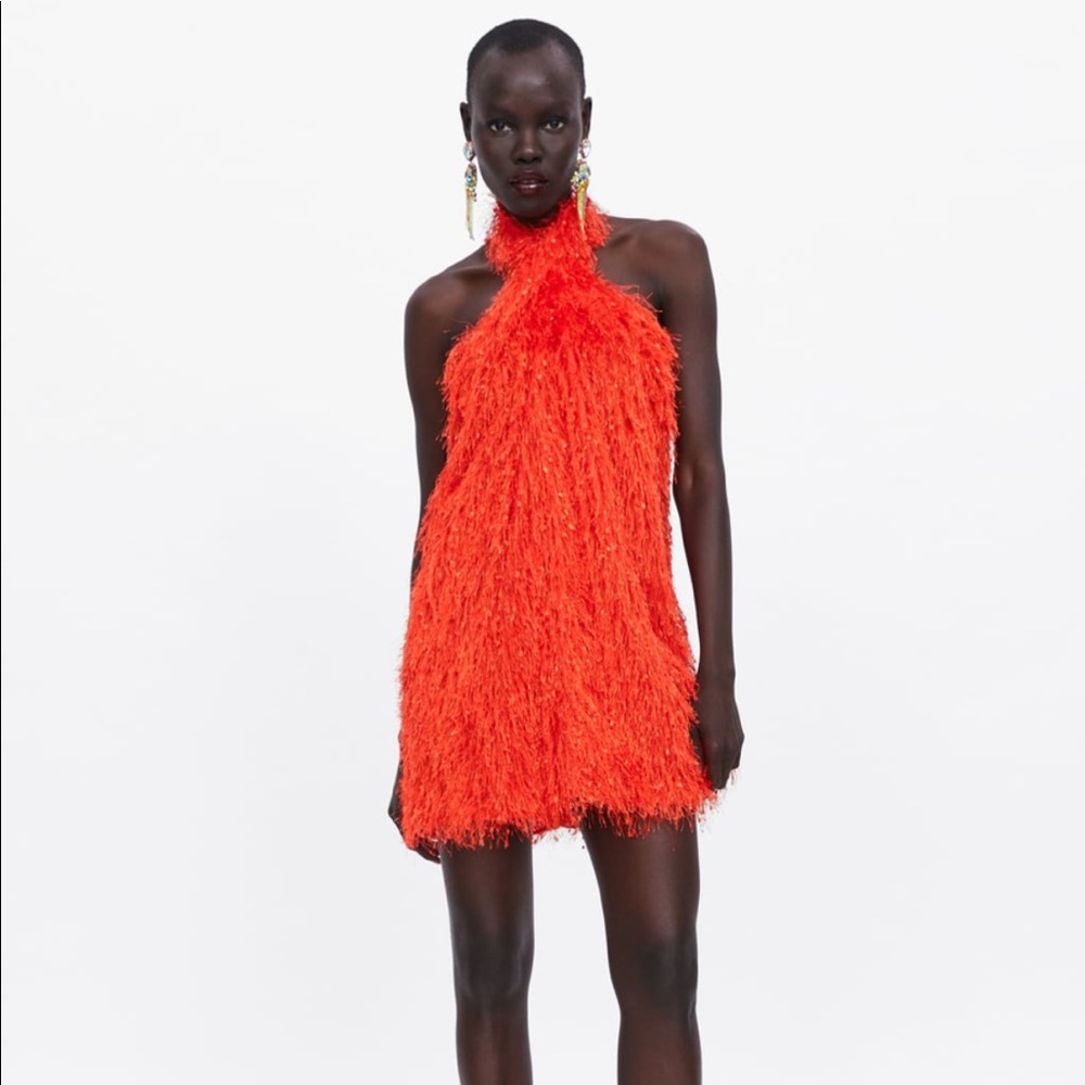 Fringed Halter Dress
